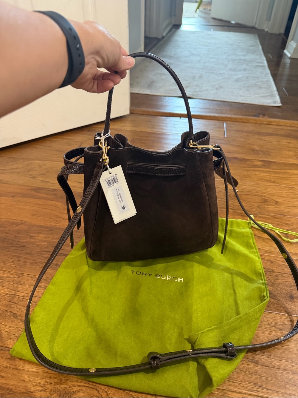 Tory Burch Romy Suede Bucket Bag - Picture 2 of 6